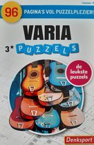 Denksport Varia 3 sterren puzzelboek - Varia 96 puzzels - Kruiswoord Zweeds Woordzoekers Sudoku - gitaar
