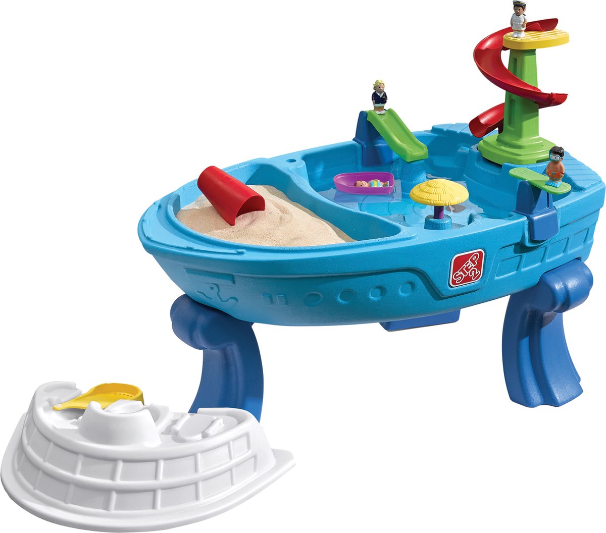 Step2 Fiesta Cruise Boot Watertafel - Met Deksel en 10 accessoires - Waterspeelgoed voor kind - Activiteitentafel met water voor de tuin / buiten