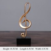 Muziek Beeldje - Decoratie Woonkamer - Minimalistische Muzieknoot - Sculptuur - Woondecoratie - Standbeeld - Polyresin Beeld Goud - Decoratieve Woonaccessoire