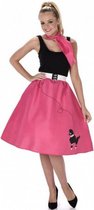 verkleedset Poodle dames polyester roze maat M