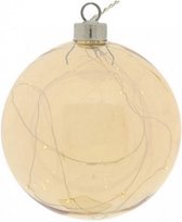 kerstbal Jarvia 8 leds 10 cm glas goud