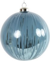 kerstbal Yana 15 cm glas blauw
