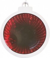 spiegelbal 3D 25 x 30 cm wit/rood