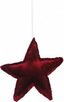 ornament ster 18 cm katoen rood