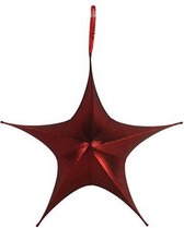 kersthanger glanzende ster 65 cm polyester rood