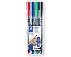 STAEDTLER Lumocolor M permanent pen - Box 4 kleuren