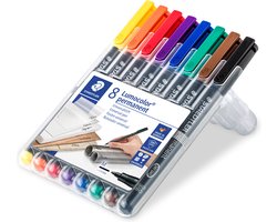 STAEDTLER Lumocolor M permanent pen - Box 8 kleuren