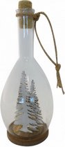 fles Kerstboom led 9 x 22 cm glas/hout transparant