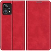 Cazy Realme 9 Pro+ Wallet Case Magnetic - Rood