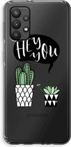 Case Company® - Samsung Galaxy A32 4G hoesje - Hey you cactus - Soft Cover Telefoonhoesje - Bescherming aan alle Kanten en Schermrand