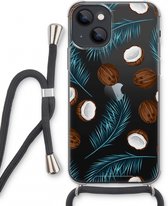 Case Company® - iPhone 13 mini hoesje met Koord - Kokosnoot - Telefoonhoesje met Zwart Koord - Extra Bescherming aan alle Kanten en Over de Schermrand
