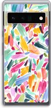 Case Company® - Google Pixel 6 Pro hoesje - Watercolor Brushstrokes - Soft Cover Telefoonhoesje - Bescherming aan alle Kanten en Schermrand