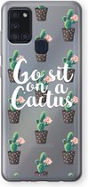 Case Company® - Samsung Galaxy A21s hoesje - Cactus quote - Soft Cover Telefoonhoesje - Bescherming aan alle Kanten en Schermrand