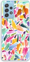 Case Company® - Samsung Galaxy A73 hoesje - Watercolor Brushstrokes - Soft Cover Telefoonhoesje - Bescherming aan alle Kanten en Schermrand