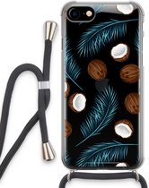 Case Company® - iPhone SE 2020 hoesje met Koord - Kokosnoot - Telefoonhoesje met Zwart Koord - Extra Bescherming aan alle Kanten en Over de Schermrand