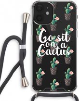 Case Company® - iPhone 12 mini hoesje met Koord - Cactus quote - Telefoonhoesje met Zwart Koord - Extra Bescherming aan alle Kanten en Over de Schermrand