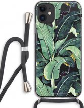 Case Company® - iPhone 11 hoesje met Koord - Bananenbladeren - Telefoonhoesje met Zwart Koord - Extra Bescherming aan alle Kanten en Over de Schermrand