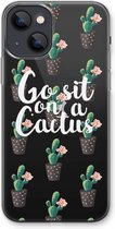 Case Company® - iPhone 13 hoesje - Cactus quote - Soft Cover Telefoonhoesje - Bescherming aan alle Kanten en Schermrand