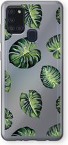 Case Company® - Samsung Galaxy A21s hoesje - Tropische bladeren - Soft Cover Telefoonhoesje - Bescherming aan alle Kanten en Schermrand
