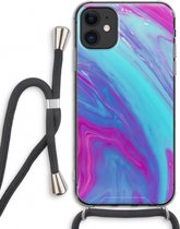Case Company® - iPhone 11 hoesje met Koord - Zweverige regenboog - Telefoonhoesje met Zwart Koord - Extra Bescherming aan alle Kanten en Over de Schermrand