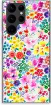 Case Company® - Samsung Galaxy S22 Ultra hoesje - Little Flowers - Soft Cover Telefoonhoesje - Bescherming aan alle Kanten en Schermrand