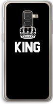 Case Company® - Samsung Galaxy A8 (2018) hoesje - King zwart - Soft Cover Telefoonhoesje - Bescherming aan alle Kanten en Schermrand