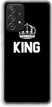 Case Company® - Samsung Galaxy A52 hoesje - King zwart - Soft Cover Telefoonhoesje - Bescherming aan alle Kanten en Schermrand