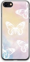 Case Company® - iPhone 8 hoesje - White butterfly - Soft Cover Telefoonhoesje - Bescherming aan alle Kanten en Schermrand