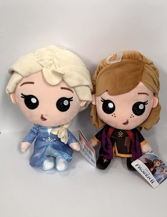 geleidelijk einde Zachte voeten Disney Frozen - Anna en Elsa knuffel set van 2 - 23 cm - Frozen 2 - Pluche  | bol.com
