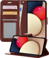 Hoesje Geschikt voor Samsung A03s Hoesje Book Case Hoes Wallet Cover - Hoes Geschikt voor Samsung Galaxy A03s Hoesje Bookcase Hoes - Bruin