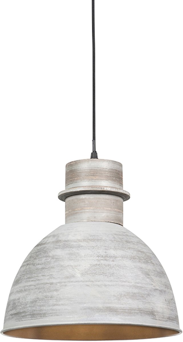 QAZQA dory - Moderne Hanglamp - 1 lichts - Ø 310 mm - Grijs - Woonkamer | Slaapkamer | Keuken