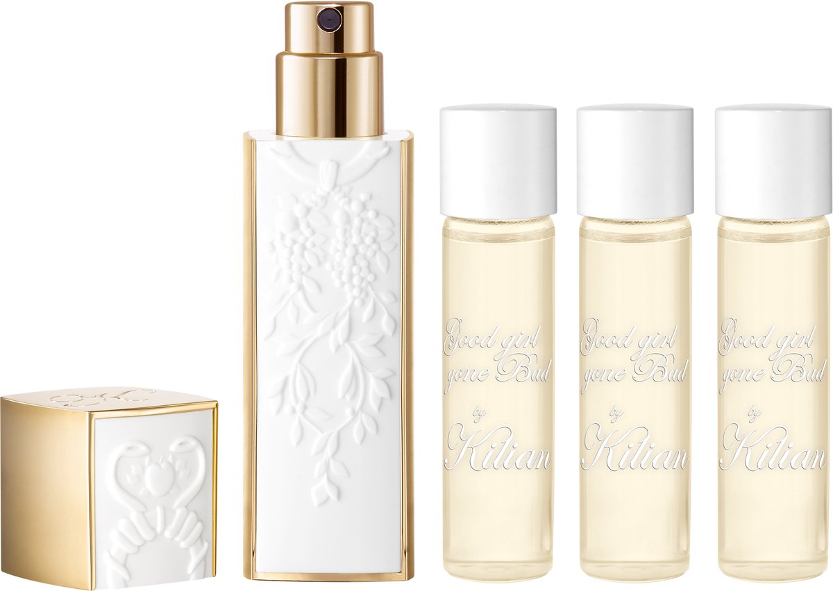 Good Girl Gone Bad by Kilian 7 ml - 4 x 10 ml Travel Spray includes 1 White Travel Spray with 4 Refills