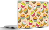 Laptop sticker - 13.3 inch - Patronen - Eten - Cupcake - 31x22,5cm - Laptopstickers - Laptop skin - Cover