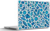 Laptop sticker - 12.3 inch - Blauw - Patronen - Veren - Maan - 30x22cm - Laptopstickers - Laptop skin - Cover