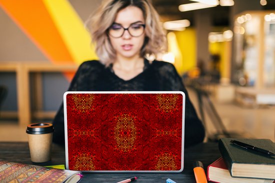 Sticker ordinateur portable - 14 pouces - Motif - Abstrait - Rouge