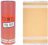 Towel to Go Oasis Hamamdoek Mosterd met geschenkdoos - badlaken - strandhanddoek - strandlakens 100 x 180 - strandlaken
