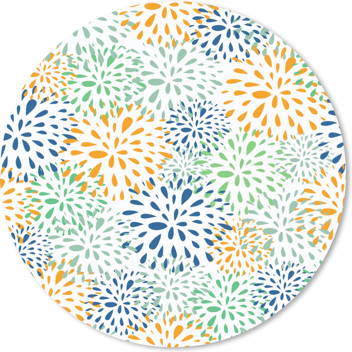 Muismat rond 50x50 cm - Mousepad Vuurwerk - Bloemen - Regenboog - Patronen - Ronde muismatten