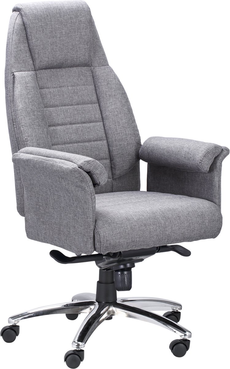 Vinsetto Kantoorstoel ergonomische draaistoel PC stoel in hoogte verstelbaar kunstlinnen lichtgrijs 921-332