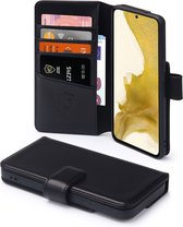 Coque Samsung Galaxy S22 - MobyDefend Luxe Portefeuille en cuir Bookcase - Zwart - Coque pour téléphone portable - Coque adaptée pour : Samsung Galaxy S22