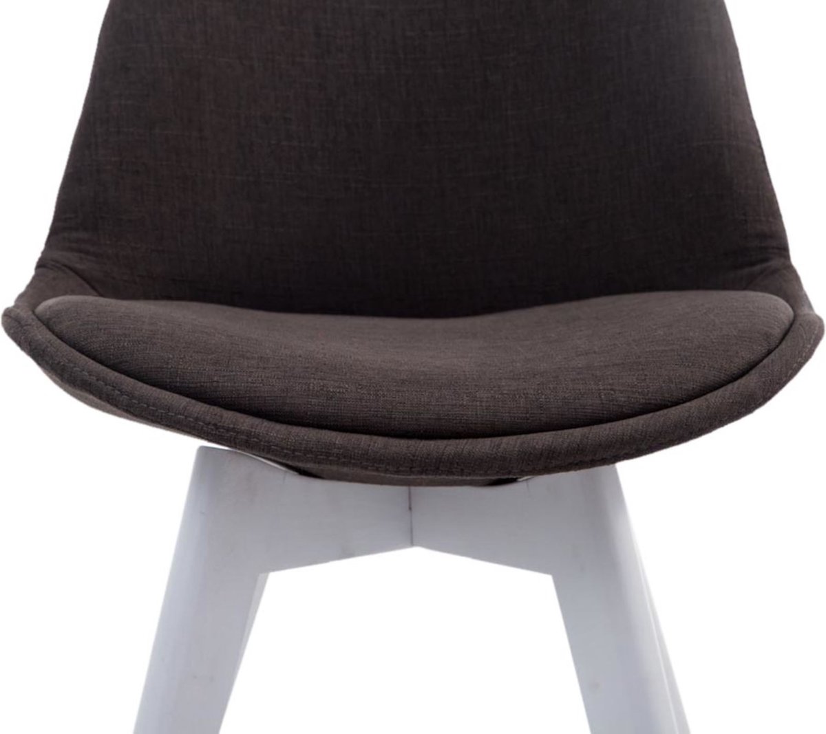 CLP Borneo V2 Set van 4 eetkamerstoelen - Stof donkergrijs wit