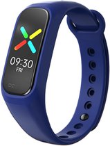Siliconen Smartwatch bandje - Geschikt voor Oppo band siliconen bandje - donkerblauw - Strap-it Horlogeband / Polsband / Armband - Oppo band siliconen band