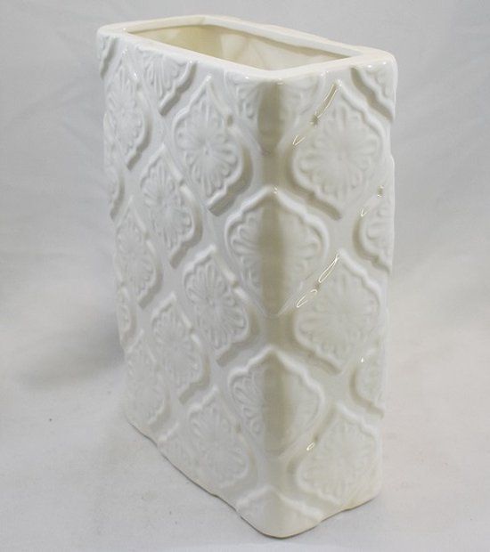Vase rectangulaire Richmond blanc, 