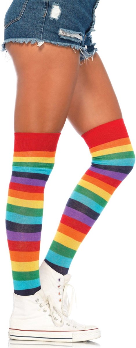 Rainbow over the knee socks