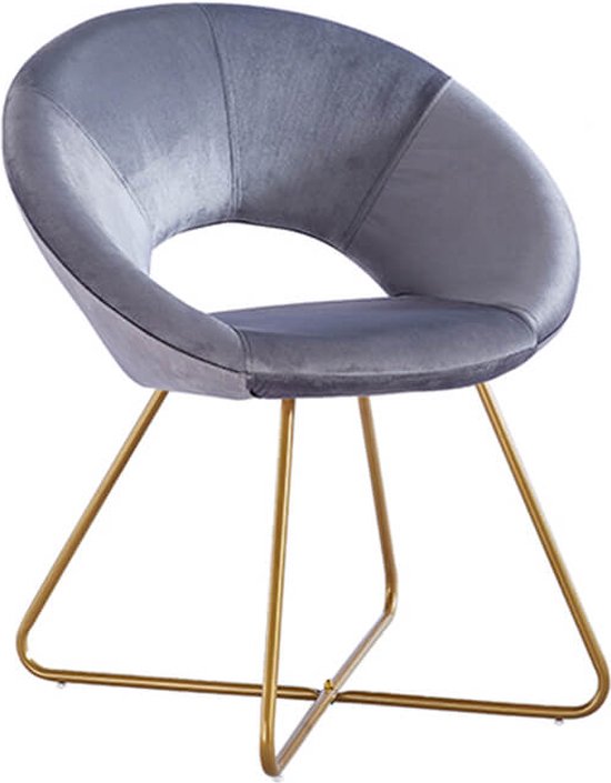 Fluwelen design stoel SELESA - Grijs