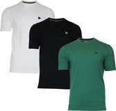 3-Pack Donnay T-shirt (599008) - Sportshirt - Heren - White/Black/Forest Green - maat 3XL