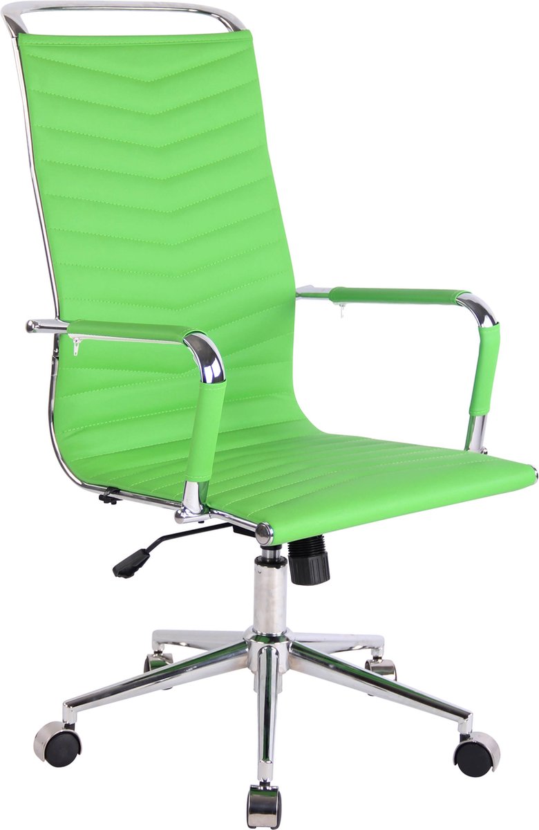 CLP Batley Bureaustoel - Voor volwassenen - Met armleuningen - Ergonomische - groen Kunstleer