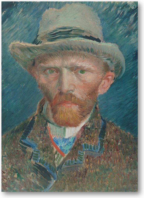 Zelfportret, Vincent van Gogh - 50x70 Dibond voor Binnen én Buiten - Vincent van Gogh - Besteposter - Meesterwerken