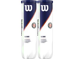 Wilson Roland Garros All Court - Tennisballen - 8 stuks (2blikken van 4) - Geel