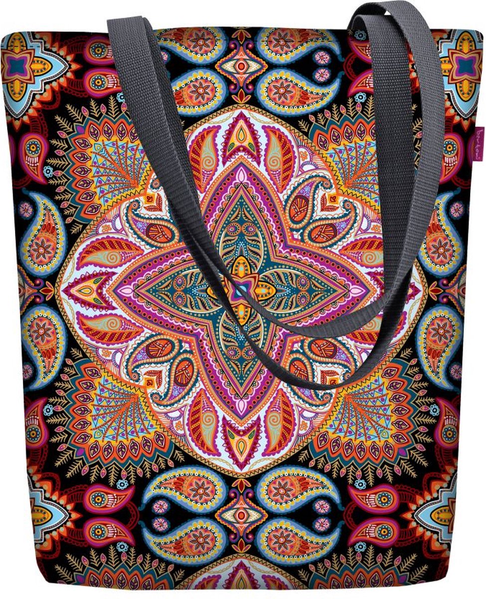 Zonnige schoudertas met rits Dames shopper 36x40 cm past A4