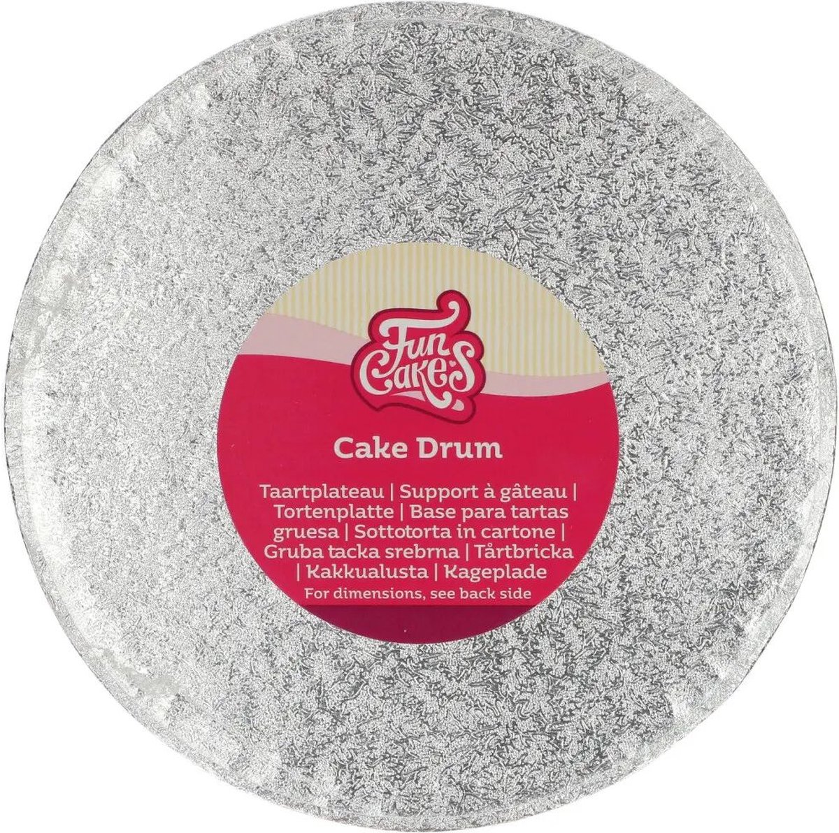 FunCakes - Cake Drum - Rond - Ø20 cm - Zilver